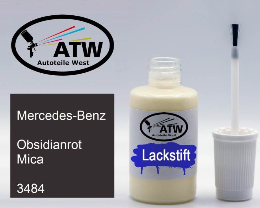 Mercedes-Benz, Obsidianrot Mica, 3484: 20ml Lackstift, von ATW Autoteile West.